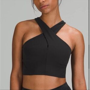 lululemon athletica Black Cross-Front halter bra top